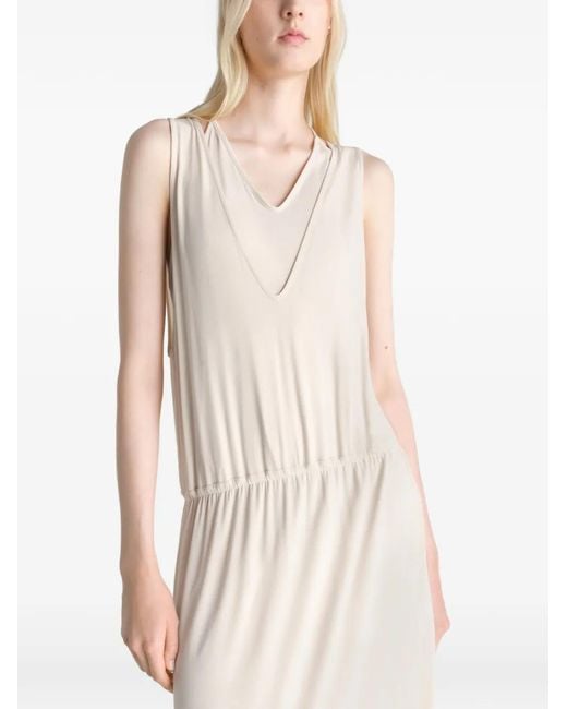 Lemaire White Draped Asymmetric Dress