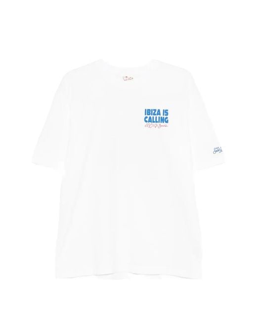 Mc2 Saint Barth White Graphic-Print T-Shirt for men