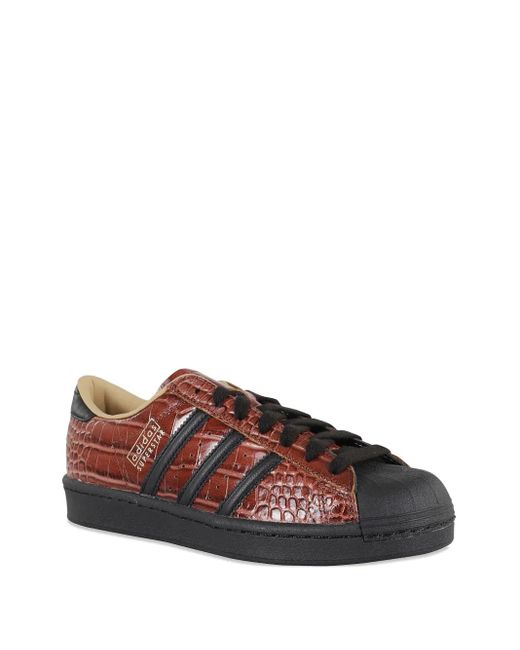 Adidas Brown Superstar Embossed Sneakers