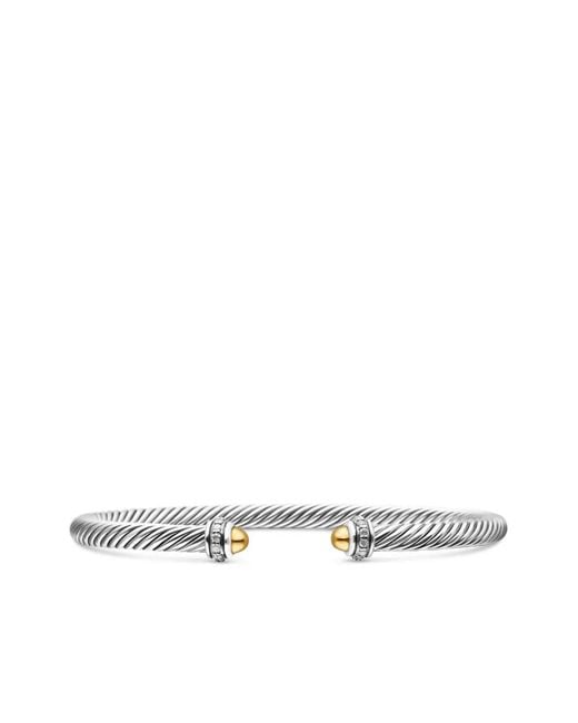 David Yurman Multicolor 18Kt And Sterling Classic Cable Diamond Bracelet (4Mm)
