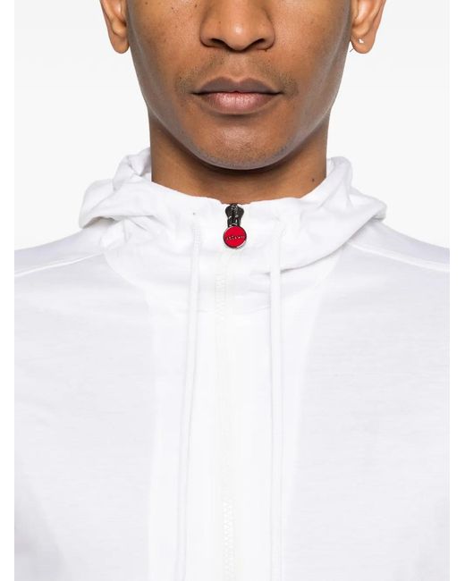Kiton White Zip Hoodie for men