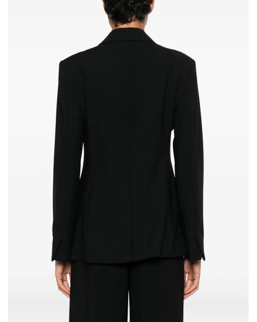 Calvin Klein Black Single-Breasted Logo-Patch Jacket