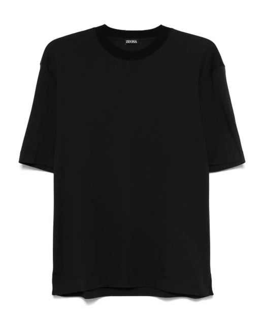 Zegna Black Crew-Neck Short-Sleeve T-Shirt for men