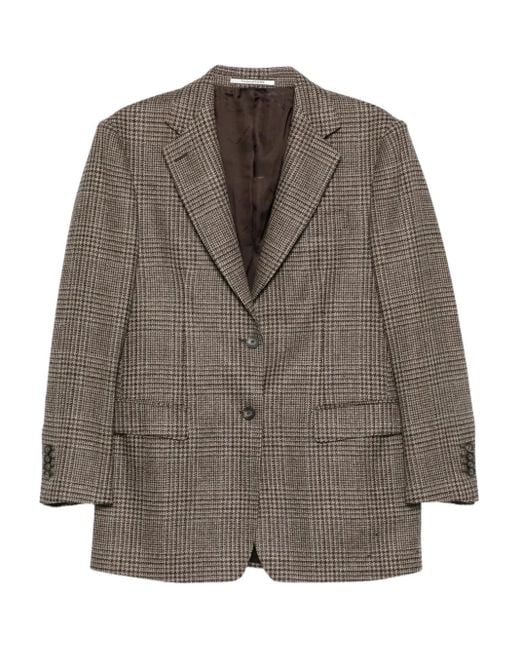 Tagliatore Brown Checked Blazer