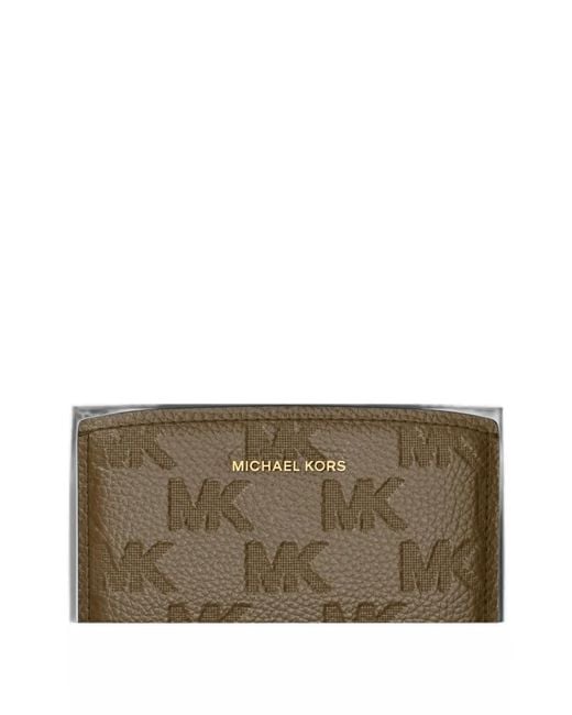 Michael Kors Brown Logo-Embossed Leather Wallet