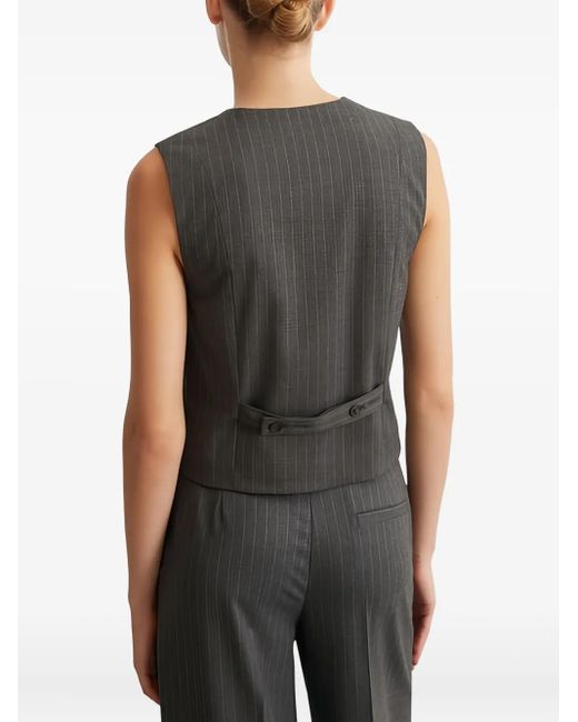 Marc O' Polo Gray Pinstripe Sleeveless Waistcoat