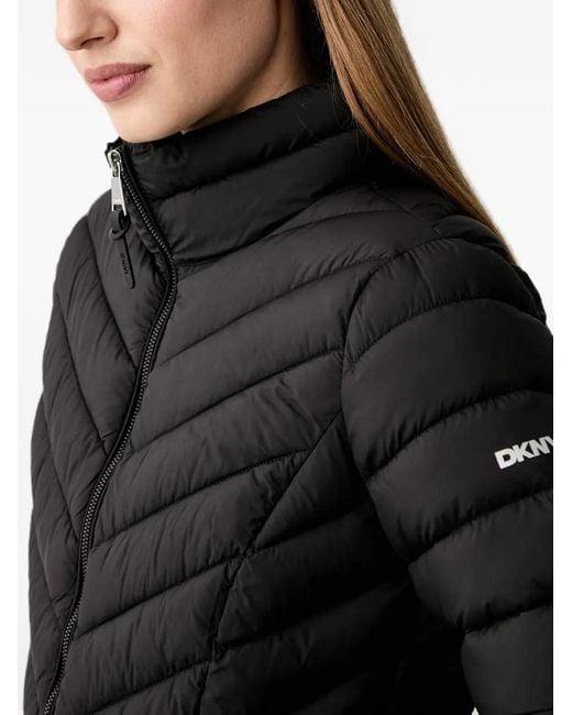 DKNY Black Quilted Puffer Jacket