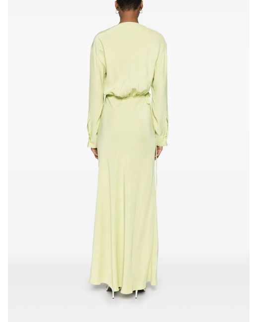 Christopher Esber Zijden Maxi-Dress Met Gekruist Detail in het Yellow