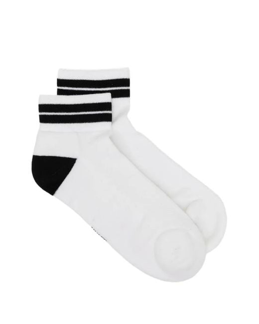 Zegna Black Stripe-Trim Ankle Socks for men