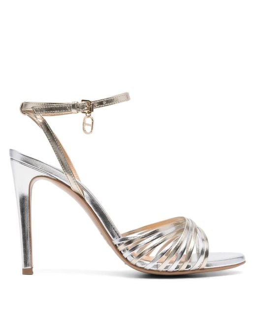 Twinset Metallic-Effect Calf-Leather Sandals