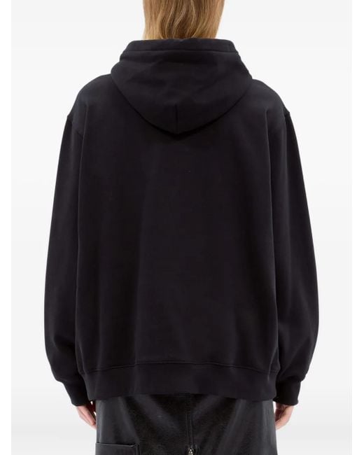 MSGM Blue Rose-Print Hoodie