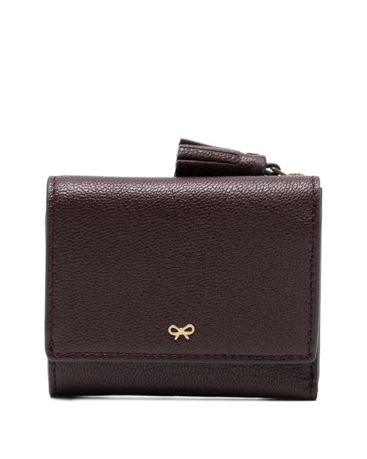 Anya Hindmarch Brown Peeping-Eyestassel Trifold Leather Wallet