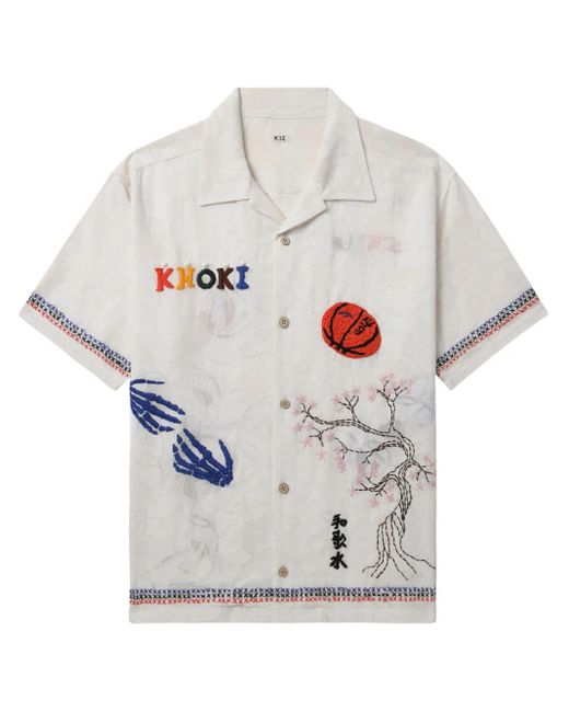 KHOKI Gray Embroidered Shirt for men