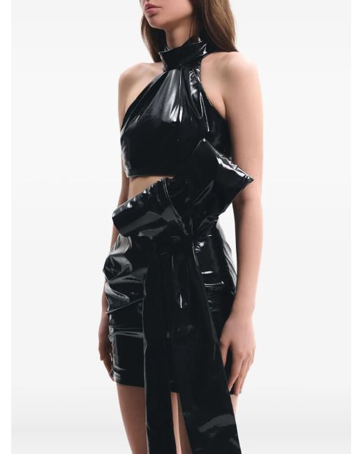 Lika Black High-Neck Asymmetric Top