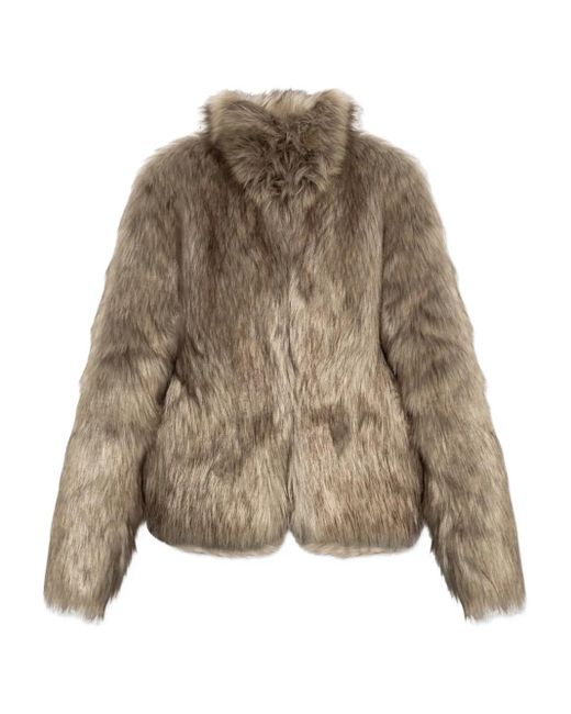 M I S B H V Gray Faux-Fur Jacket