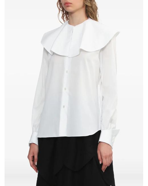 Blouse À Col Volanté Noir Kei Ninomiya en coloris White