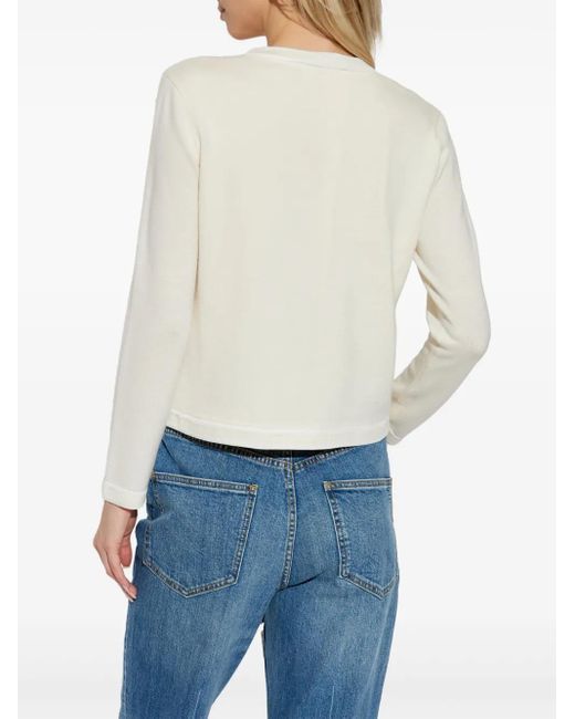 Tory Burch White Wool Cardigan 'Kendra'