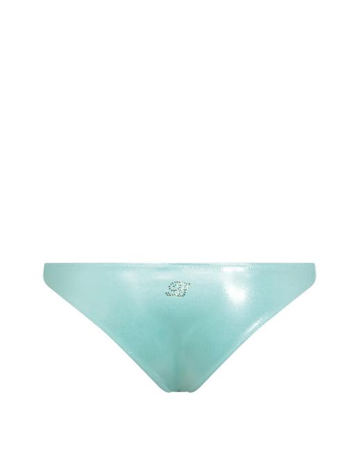 Blumarine Blue Embellished Bikini Bottom