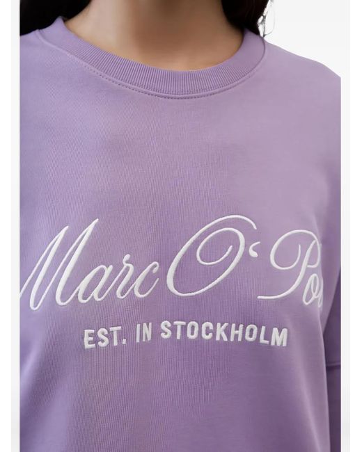 Marc O' Polo Purple Logo-Embroidered Sweatshirt