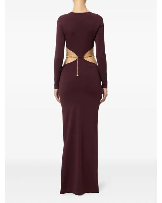 elisabetta franchi cut-out maxi dress Chain-detail Cut-out Maxi Dress