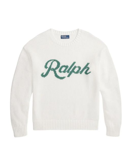 Polo Ralph Lauren White Logo-Detailing Sweater for men