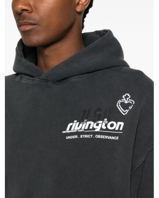 RIVINGTON roi Rebis Black Hoodie Uso À Logo Imprimé for men