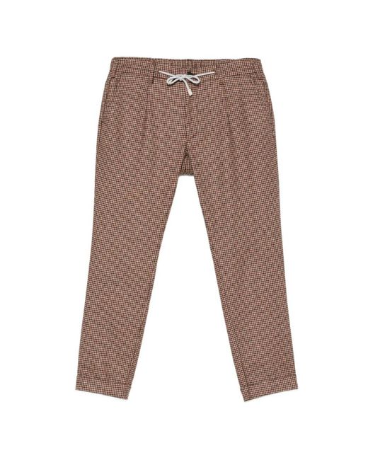 Eleventy Gray Pantalon À Motif Pied-De-Poule Et Lien De Resserrage for men