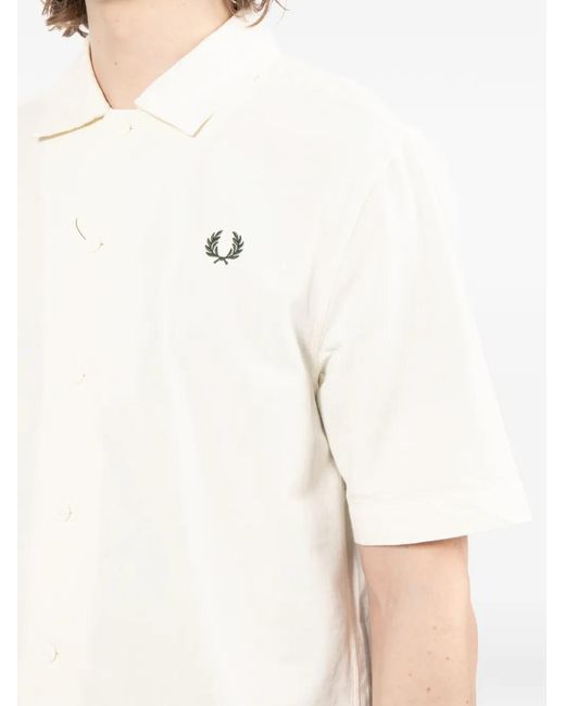 Fred Perry White Short-Sleeves Shirt for men