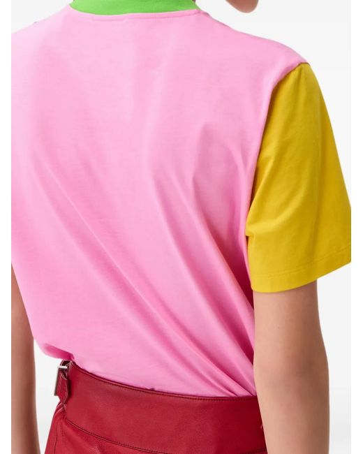 Versace Pink Printed Cotton-Jersey T-Shirt
