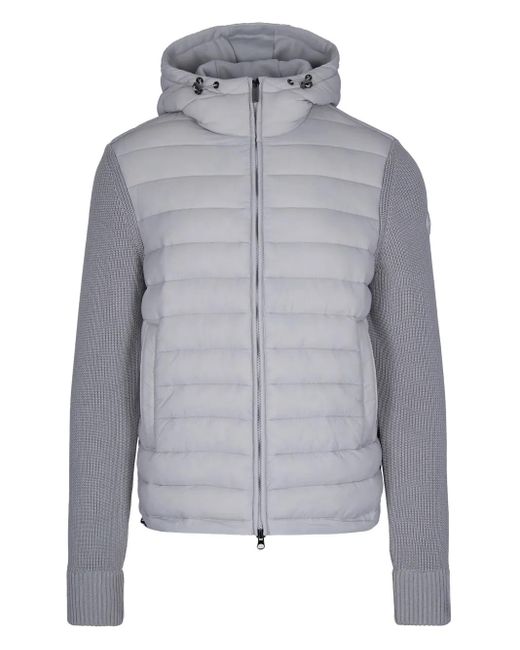Colmar Gray Quilted Knitted-sleeve Down Jacket for men
