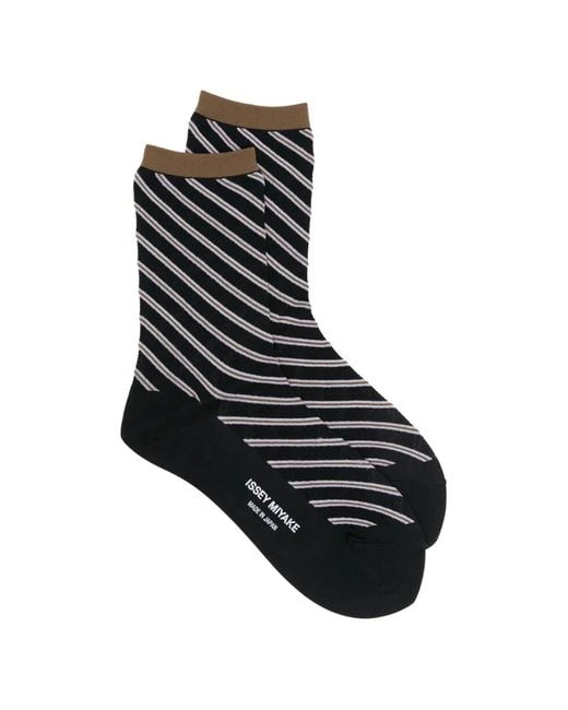 Issey Miyake Black Striped Socks