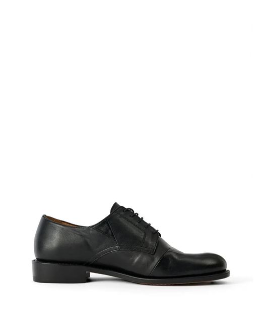 Our Legacy Black Patched Parade Lace-Up Leather Shoes for men