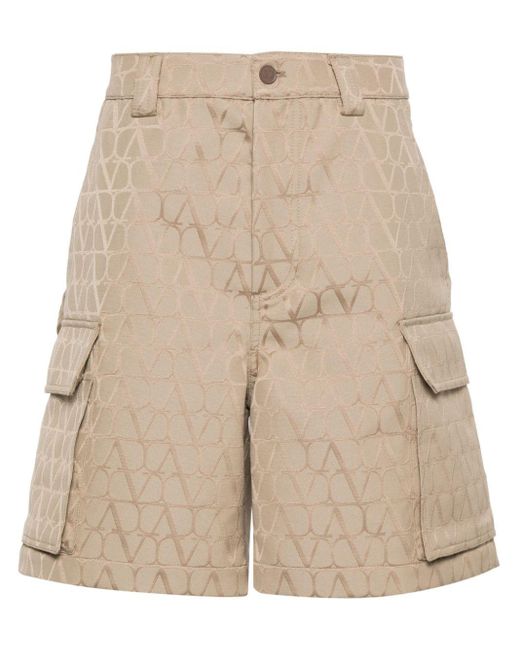 Valentino Garavani Natural Toile Iconographe-pattern Cargo Shorts for men