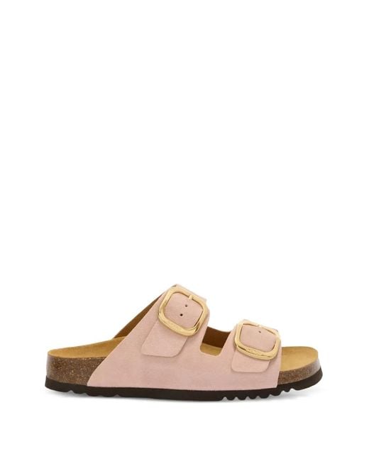 Scholl Pink Noelle Suede Buckle-Fastening Sandals