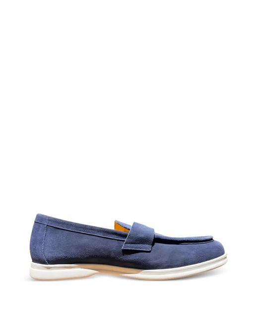 Calce Blue Suede Loafers for men
