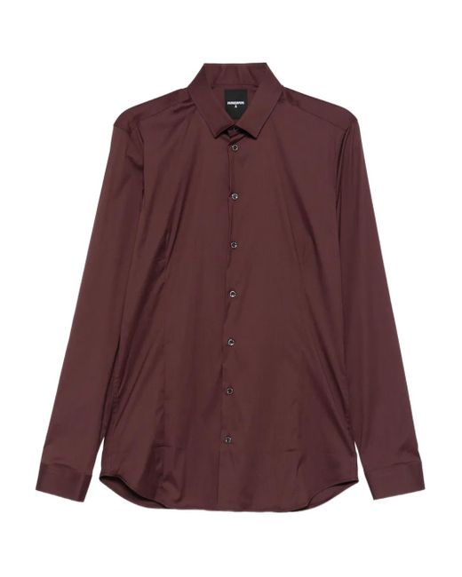 Patrizia Pepe Purple Poplin Slim-Fit Shirt for men
