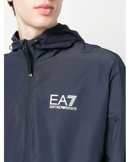 EA7 Blue Logo-Print Tracksuit for men