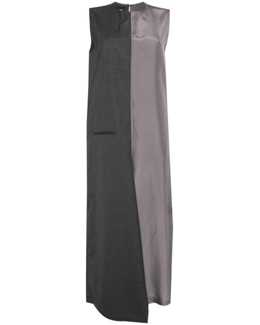 JNBY Gray Panelled Sleeveless Maxi Dress