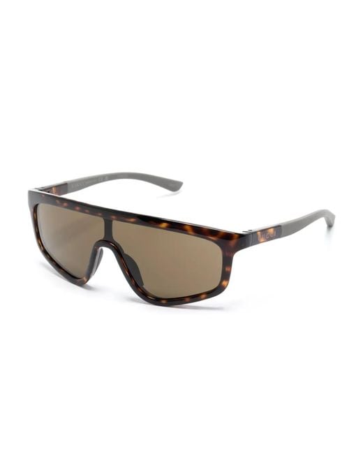 Gucci Brown Shield-Frame Sunglasses
