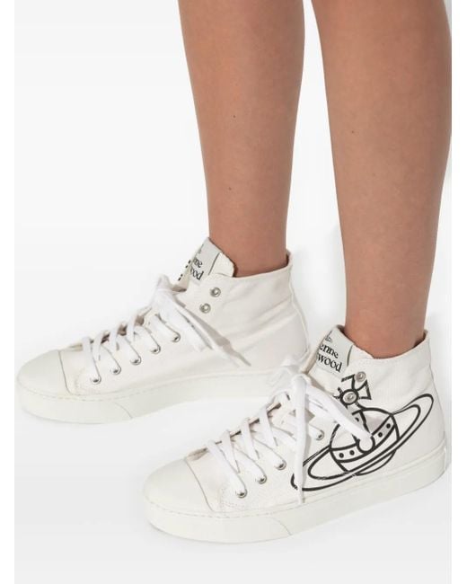 Vivienne Westwood White Orb-Logo High-Top Pumps