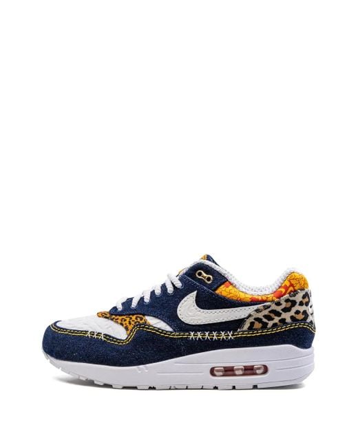 Nike Blue Air Max 1 Prm "Denim Leopard" Sneakers