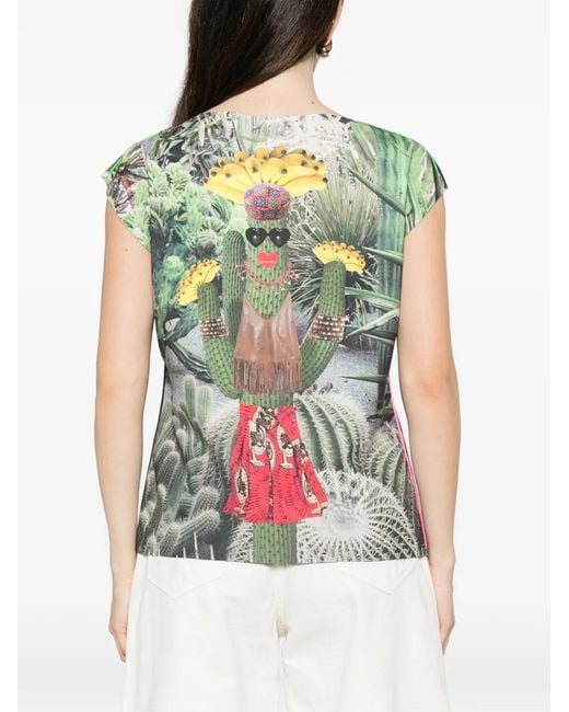 The Artistylist Gray Scuba Graphic-Print Top