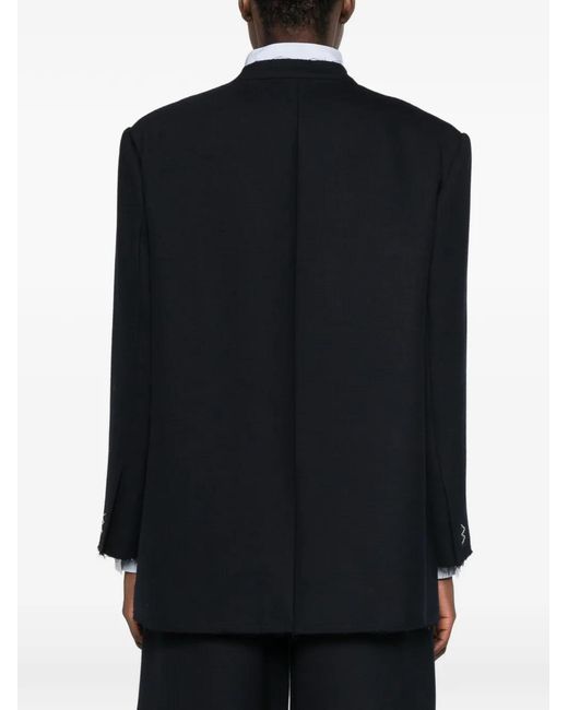 ELEH Black Frayed-Edge Jacket