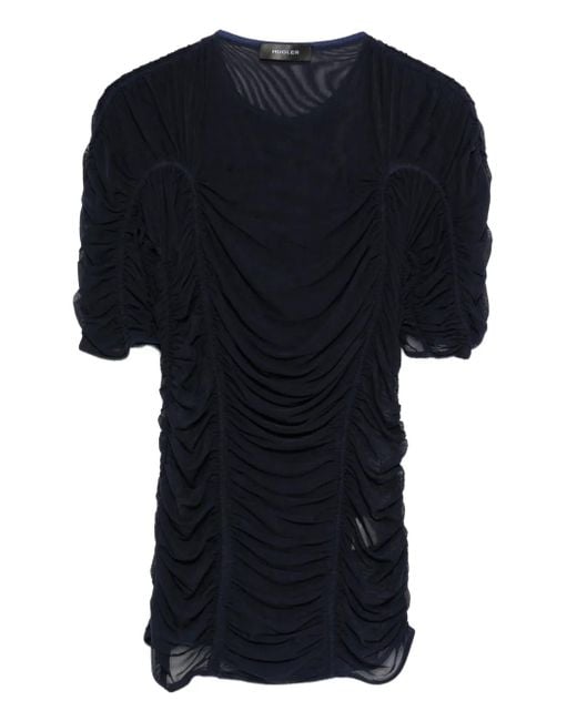 Top A Maniche Corte di Mugler in Black