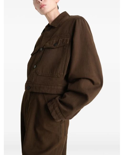 Lemaire Brown Cotton Cropped Jacket