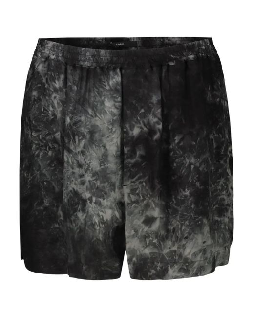 SAPIO Black N42 Tie-Dye Elasticated Shorts