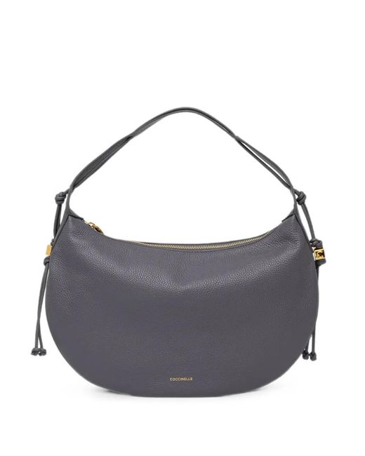 Coccinelle Gray Medium Thess Grained Shoulder Bag