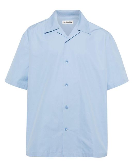 Chemise en coton à manches courtes Jil Sander pour homme en coloris Blue