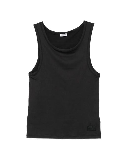 Moschino Black Sleeveless Tank Top for men