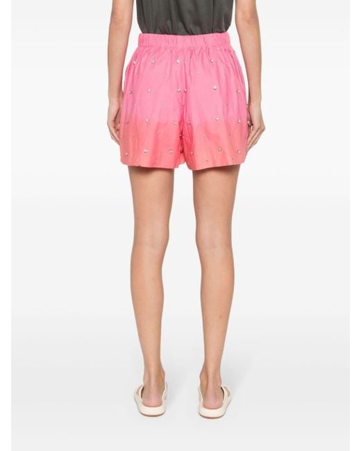 Sandro Pink Gem-embellished Ombré Shorts